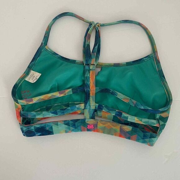 Pink Lotus yoga Multicolored Geometric Strappy Sports Bra Size XS - Picture 4 of 9